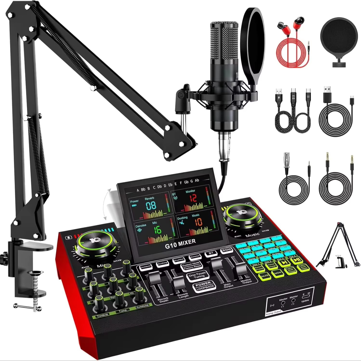 Audio Music Maker - Tenlamp G10 Live streaming audio-interface Gaming
