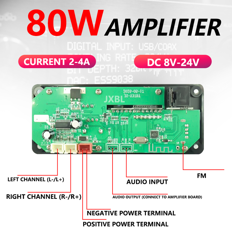 80W Bluetooth 5.0 MP3 Decoder  - Audio Music App recensie en prijs