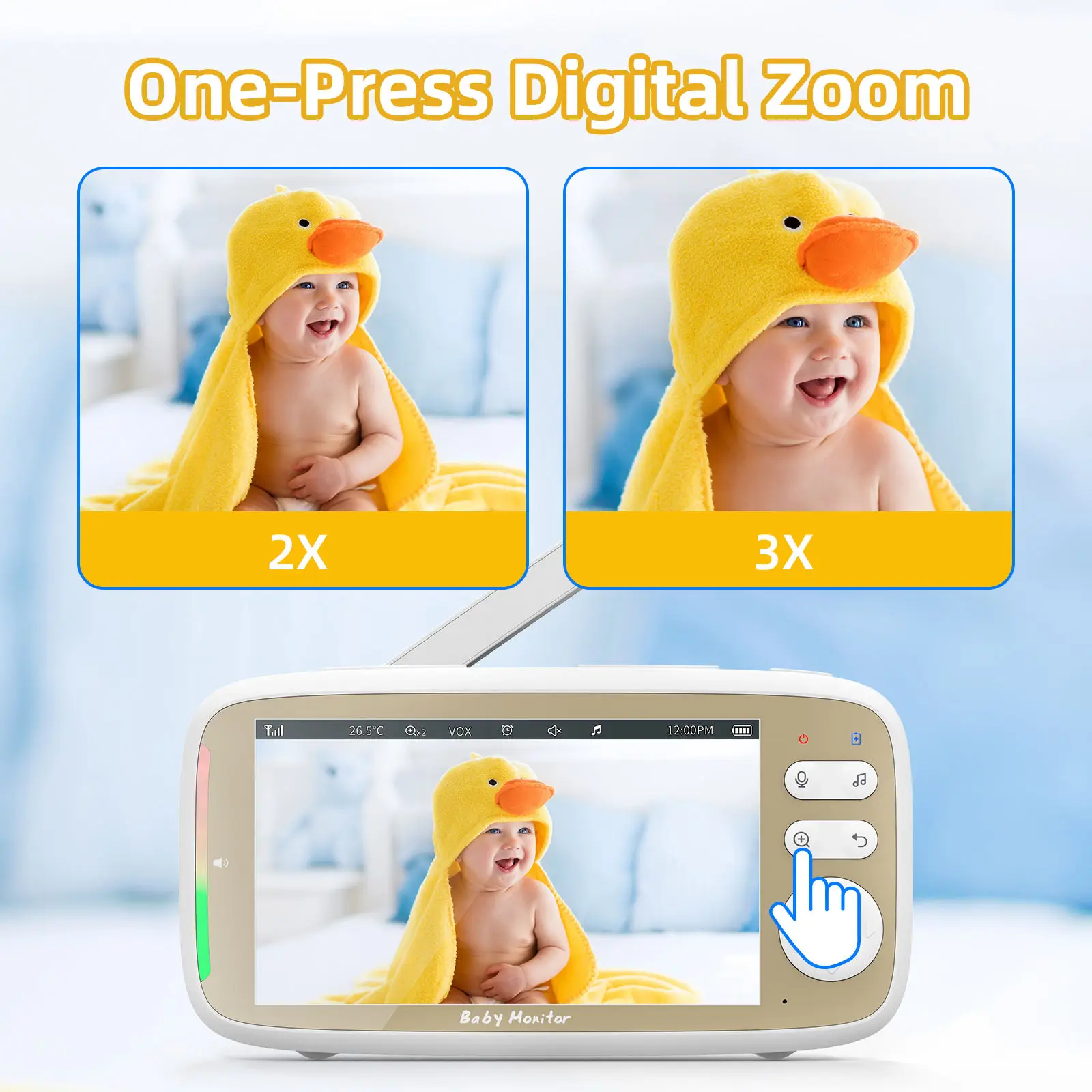 5 inch Babyfoon met 3x Zoom PT - Audio Music App recensie en prijs